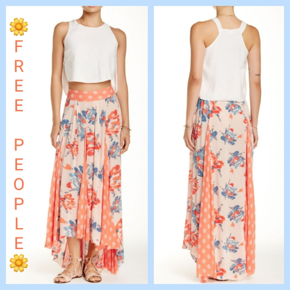 🌻FREE PEOPLE🌻 "Show Off" High-Low Gauze Skirt